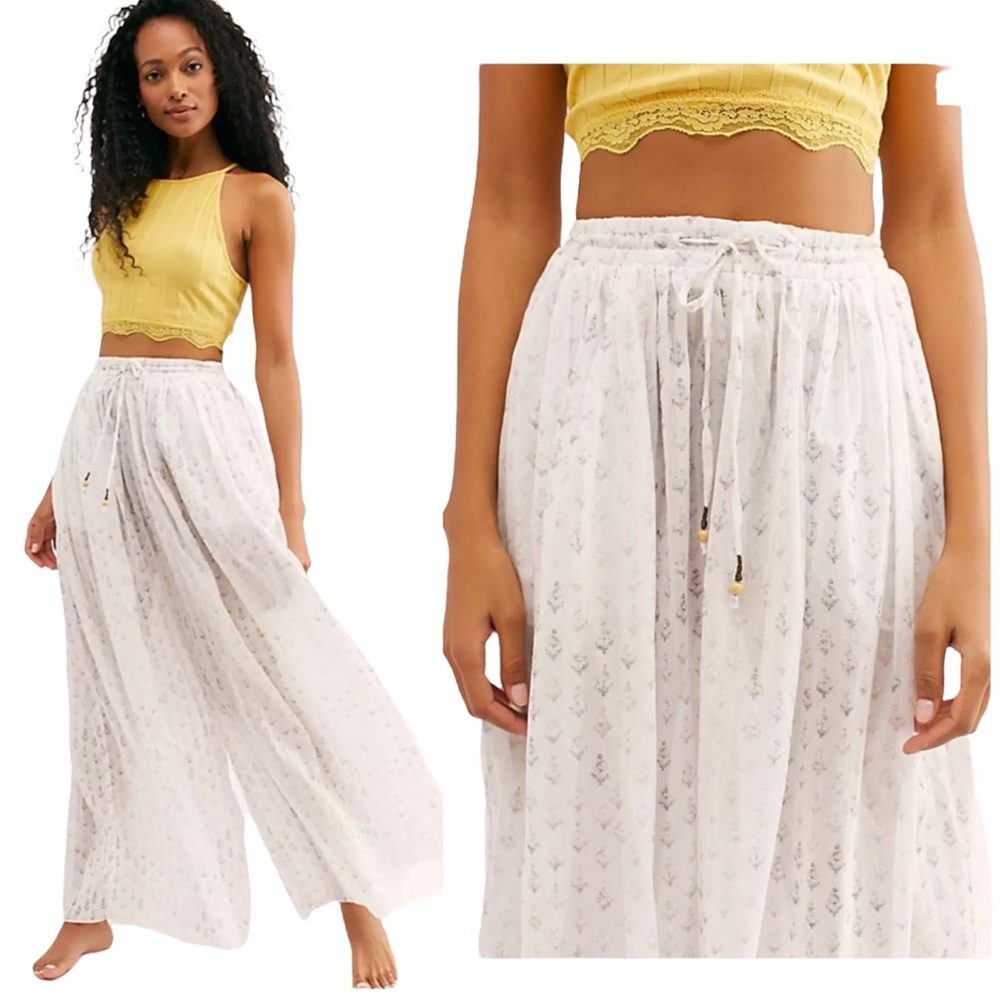 NWT Free People Dream Time Wide Leg Flowy Oversized Pants XS
